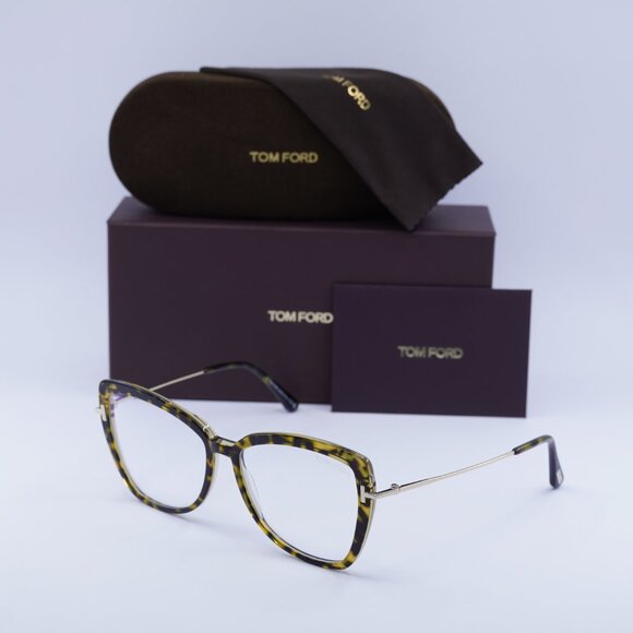 Tom Ford FT5882-B 056 Butterfly Eyeglasses 55mm - Havana/Blue Light Block - Picture 7 of 10